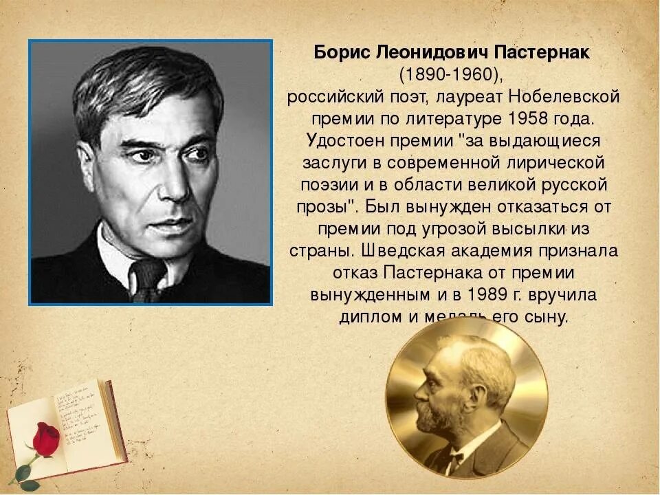 Русские писатели 20 века нобелевская премия. Пастернак лауреат Нобелевской премии.