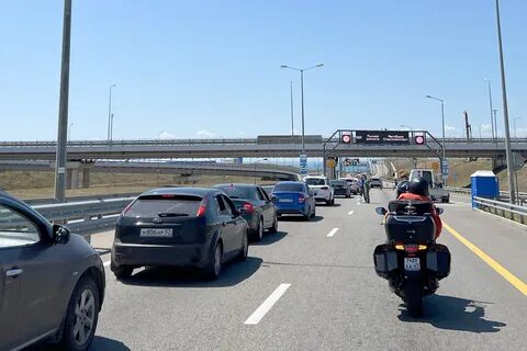 Очередь на крымском мосту на сегодняшний день