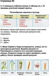 Какие еще группы культурных растений ты знаешь