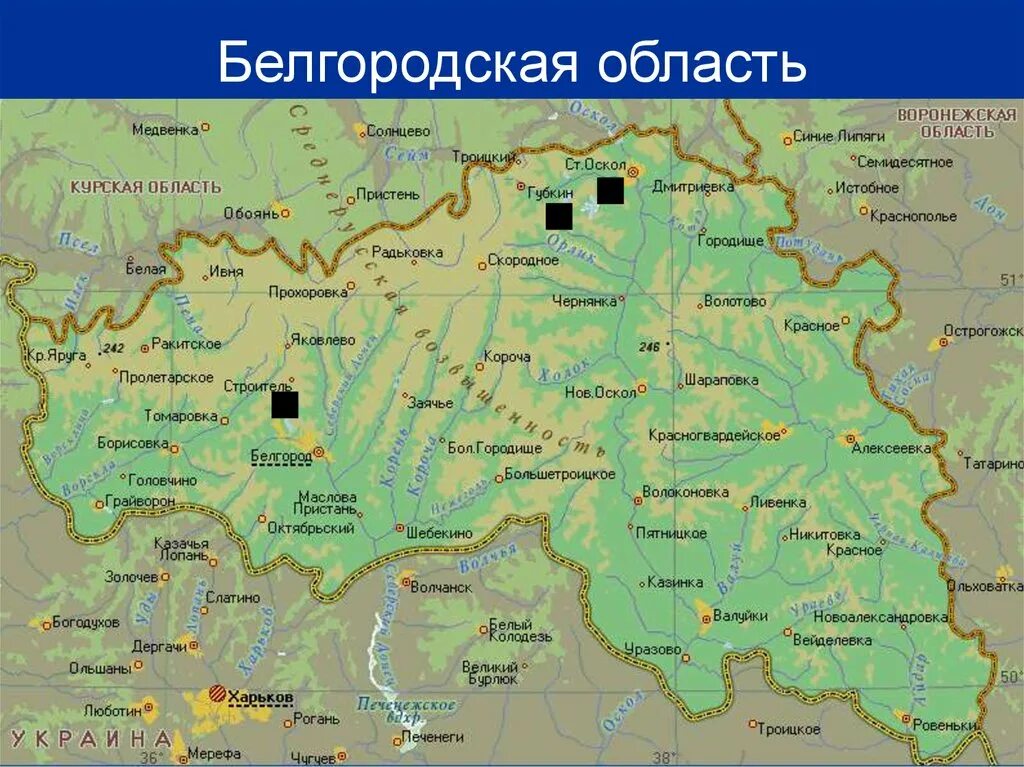 Губкинский белгородская область на карте. Географическая карта Белгородской области. Карта Белгородской области карта с границами. Карта Белгородской области с городами. Карта Белгорода и Белгородской области.