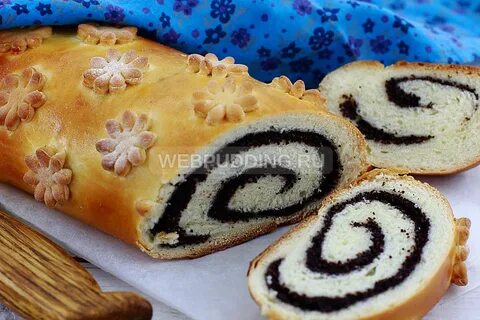 Маковый рулет с дрожжевым тестом