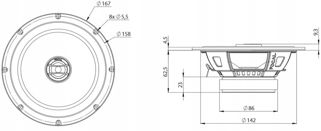 Какой диаметр колонок. Focal RCX-165. Колонки Прайд 16 Размеры. Чертеж грилей для 16.5 динамиков Прайд Соло. Размер колонки 16,5 Focal RSE-165.