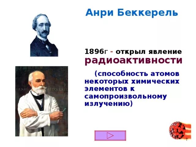 Модель атома Анри Беккереля. Антуан Анри Беккерель открытие радиоактивности. Радиоактивность Беккерель 9 класс. Радиоактивность модели атомов.