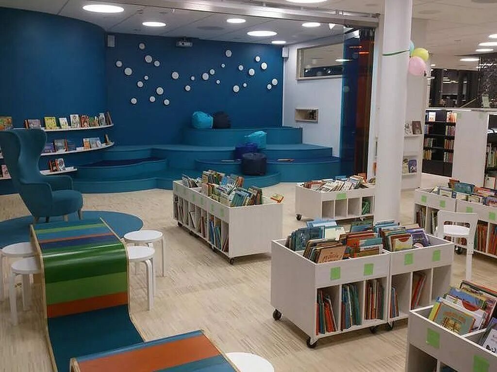 Зонирование в детской библиотеке. Library se