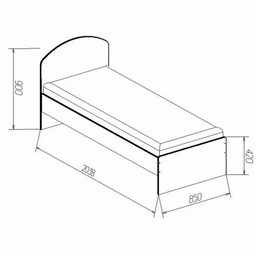 Стандарт размер кровати односпалка. Габариты односпальной кровати стандарт. Односпальная кровать (ширина 900 м, длина 2000 мм). Чертеж кровати односпалки.