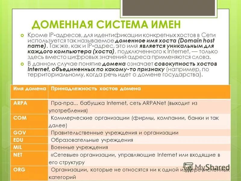 Организационные ссылки. Самый главный вид доменов. Как выглядит сетевой адрес. Стандартная опция. Помимо как писать.
