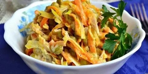 Салат с мясом свинины и морковью