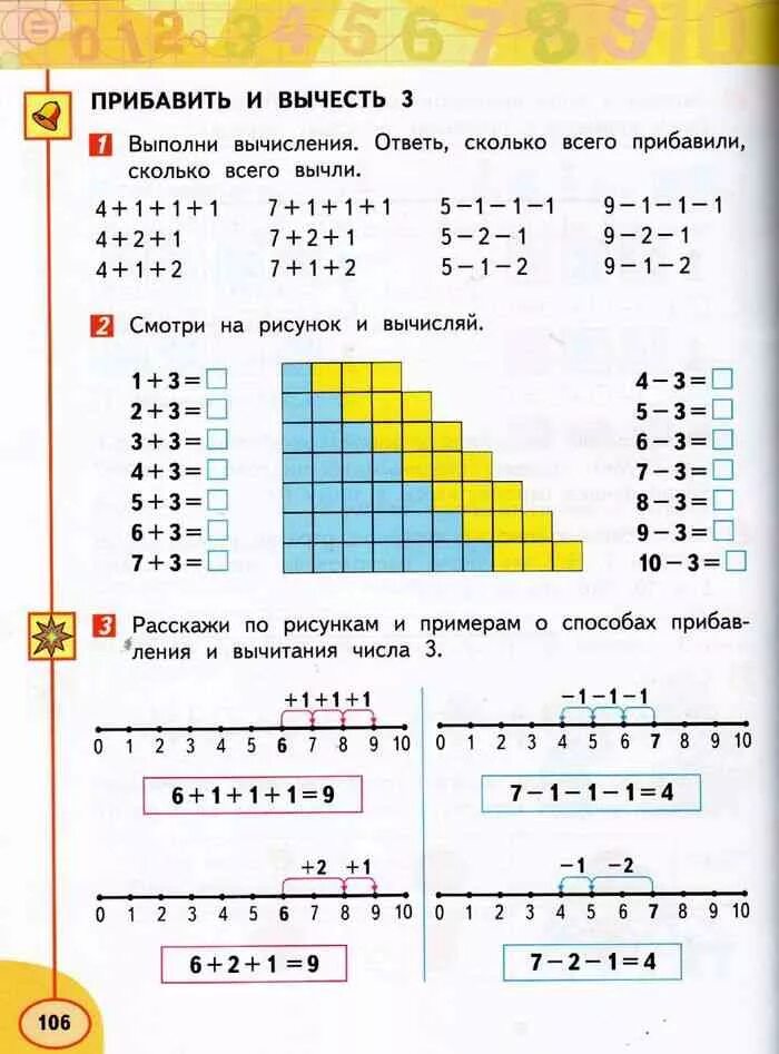 Уроки математики 4 класс перспектива. Задания на прибавление и вычитание числа 1. Прибавление и вычитание числа 3 задания. Вычитание 1 класс. Математика 1 класс перспектива задания.