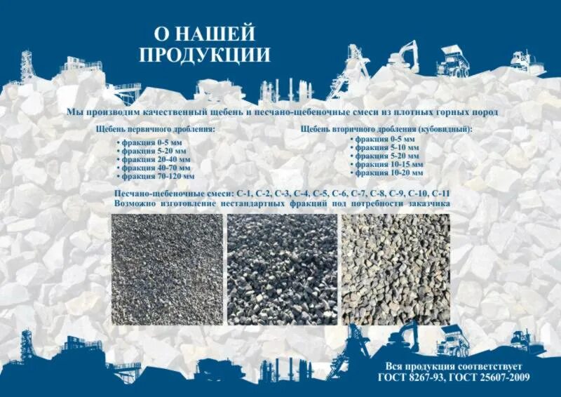 Плотных горных пород для строительных