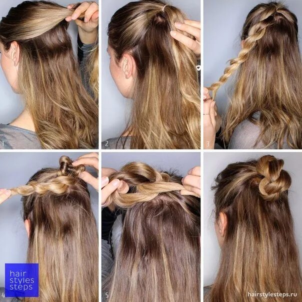 как сделать пучок с распущенными волосами. прическа с пучками на распущенных волосах. пучок с распущенными волосами. как сделать пучок с распущенными волосами. пучок на голове с распущенными волосами.