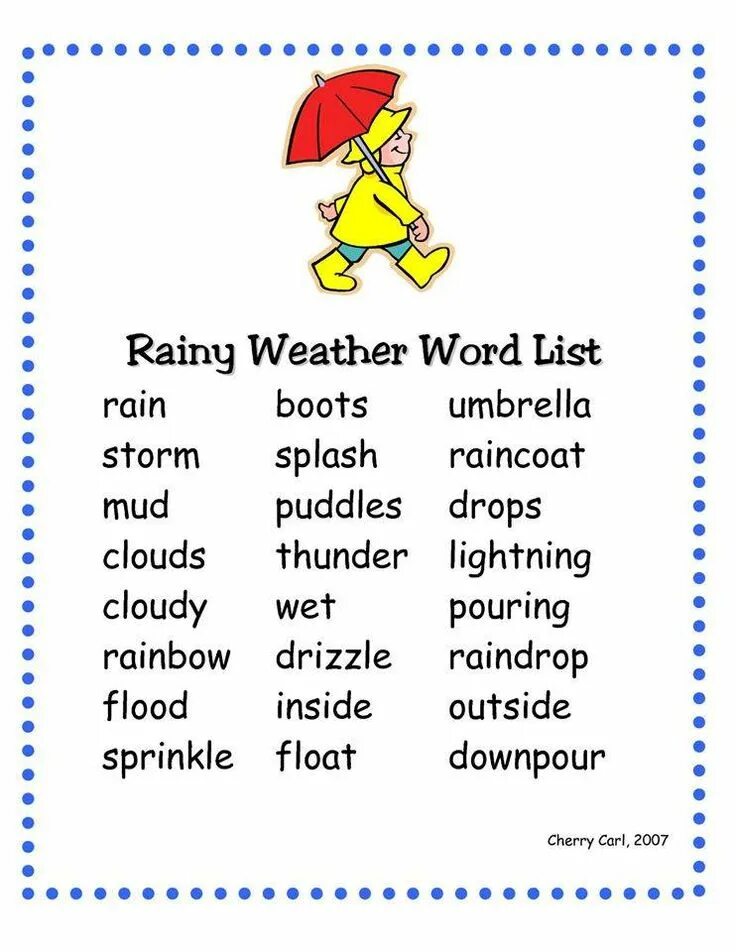 Weather Word list. Weather Wordlist. Rain Worksheets for Kids. Weather Words for Kids список
