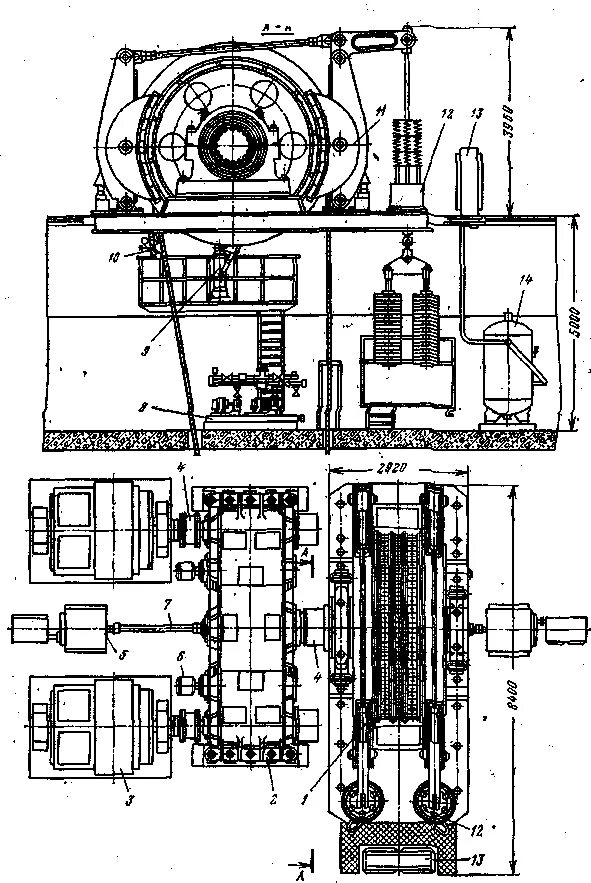 Двигатель подъемной машины имеет мощность 4. Подъемная машина ЦШ 5х8. Многоканатная шахтная подъемная машина. Подъемная машина ЦШ 5х4. Подъемная машина МК 4х4.