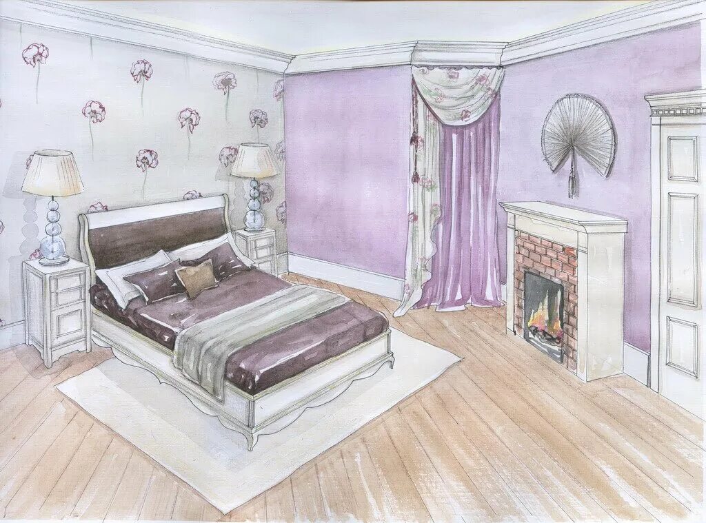 Комната мечты 7 класс. Интерьер рисунок. Интерьер комнаты рисунок. Эскиз интерьера спальни. Нарисовать комнату.