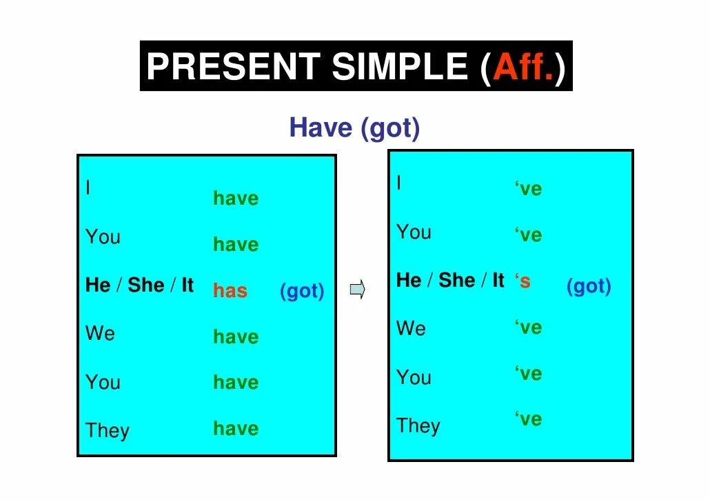He drink present simple. To get в present simple. Глагол to get в present simple. Глагол have в present simple. Have has got таблица.