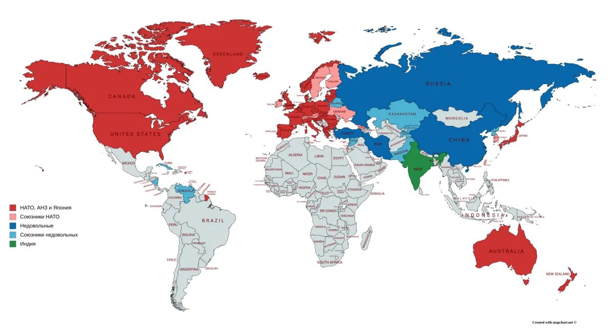 Союзники США И союзники России на карте. Карта 3 мировой.
