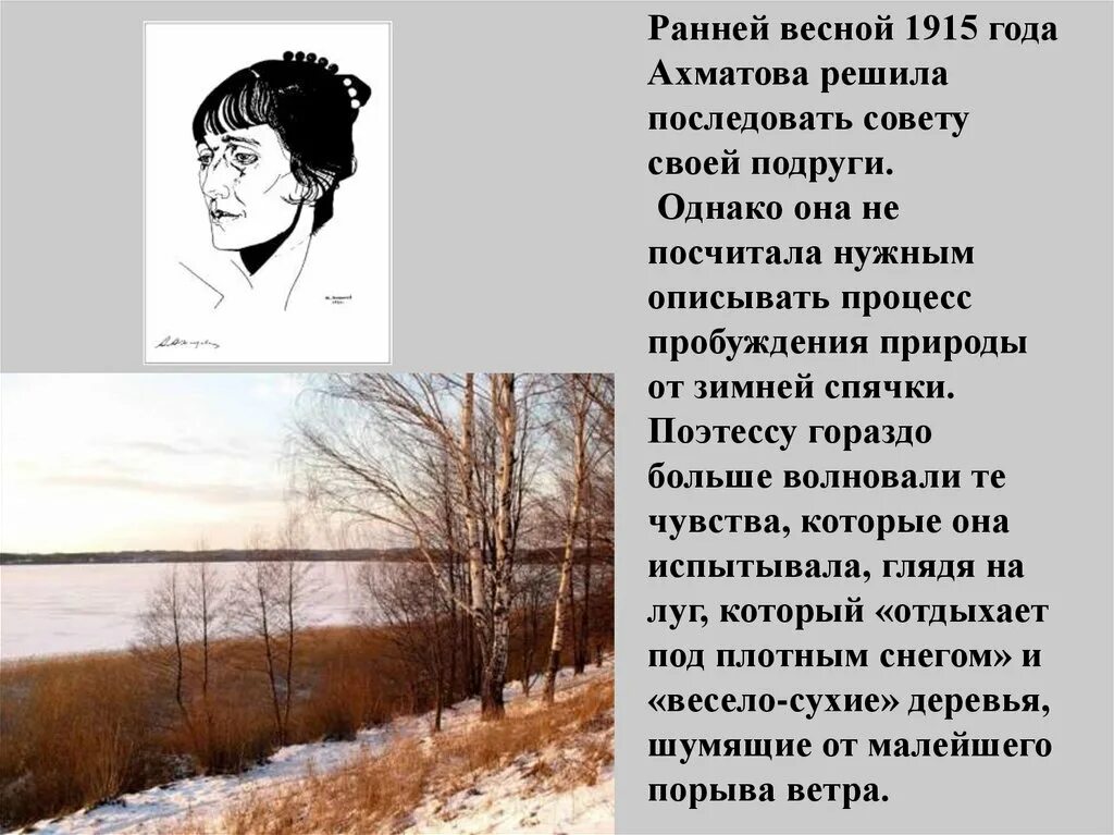 Стихотворение Анны Ахматовой перед весной бывают. Стихотворение Ахматовой перед весной бывают дни такие. Шумят деревья весело сухие