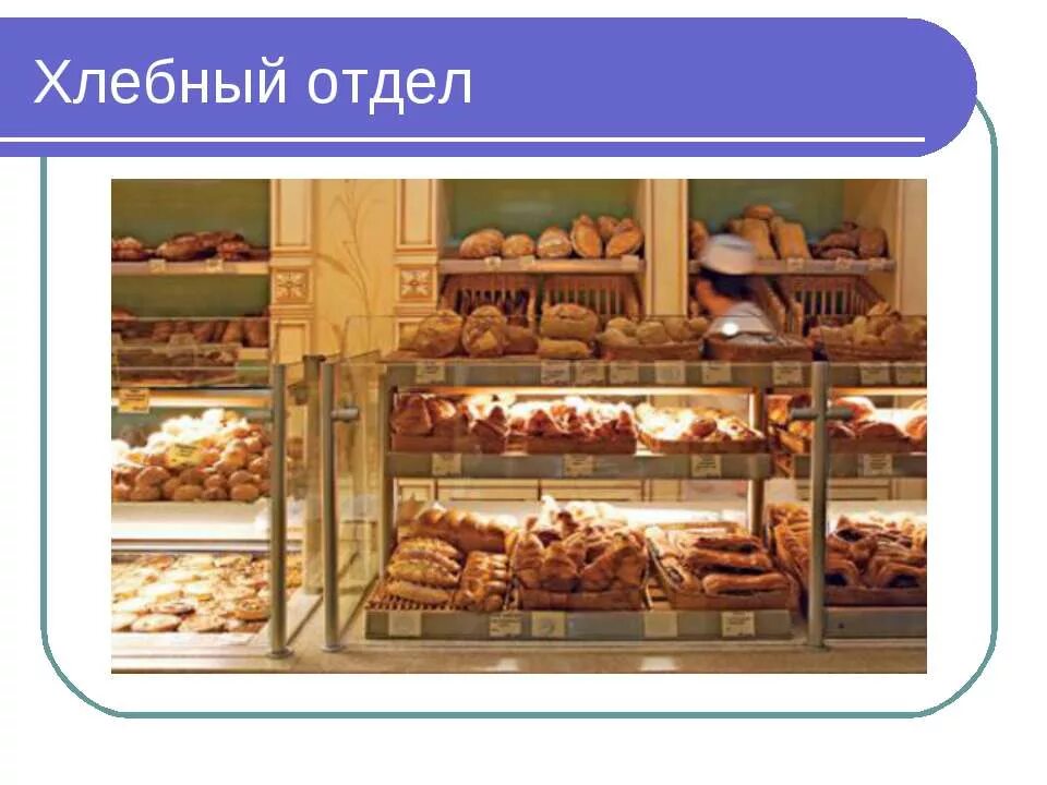 Презентация на тему магазин. Хлебный отдел в магазине. Продуктовый магазин хлебный отдел. Хлебный магазин для детей. Отделы продовольственного магазина.