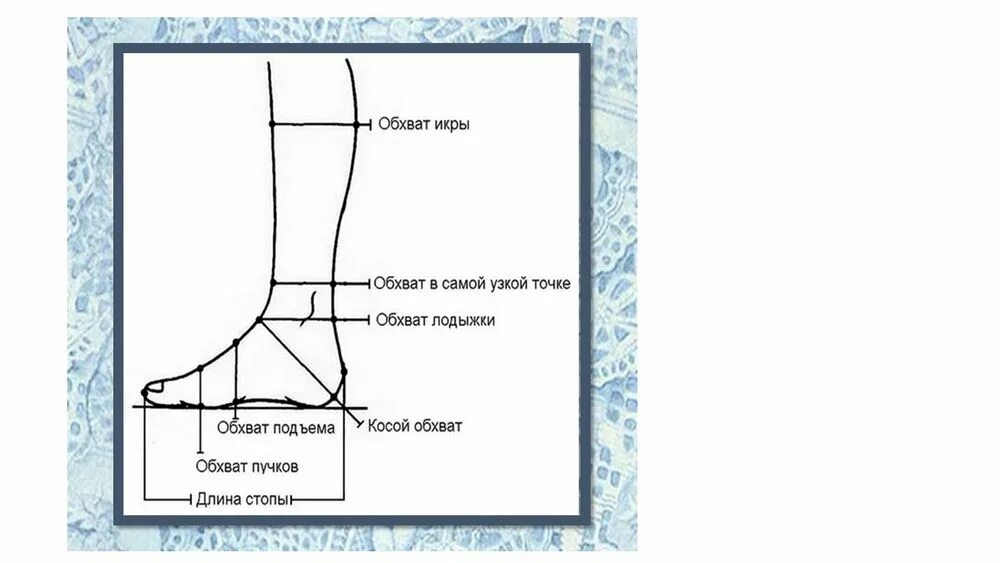 Подъем ноги размеры