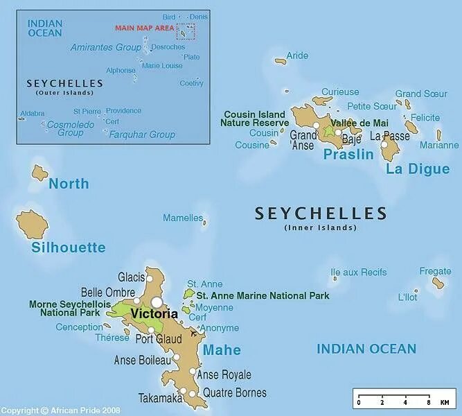 Map of Praslin, Mahe and La Digue Islands Seychelles hotels, Seychelles islands,