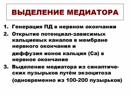 Механизм выделения