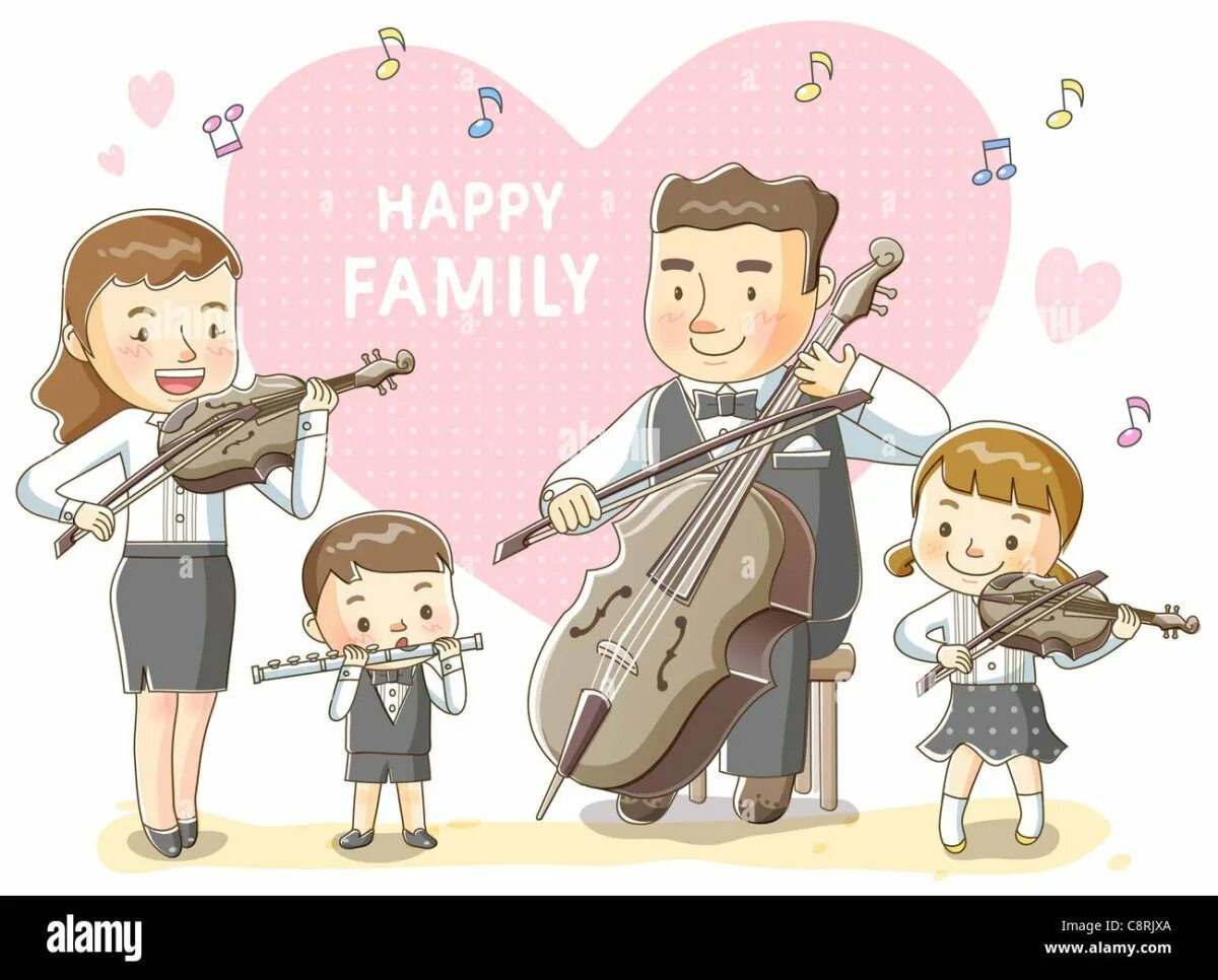 Музыкальная семья. Музыкальная семья иллюстрации. Музыкальная семья рисунок. Семья играет на музыкальных инструментах.