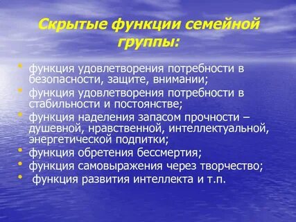 Функции института семьи
