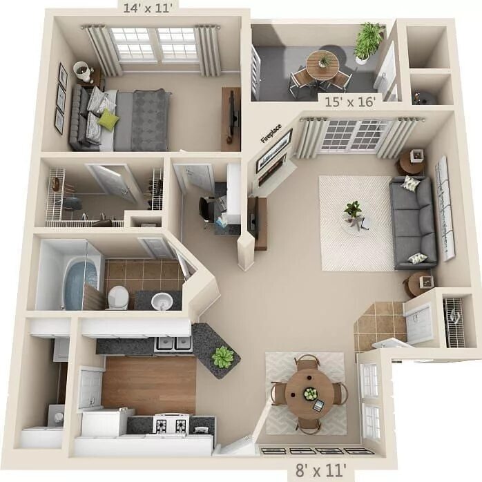 Twitter Apartment layout, Small house plans, Apartment floor plans