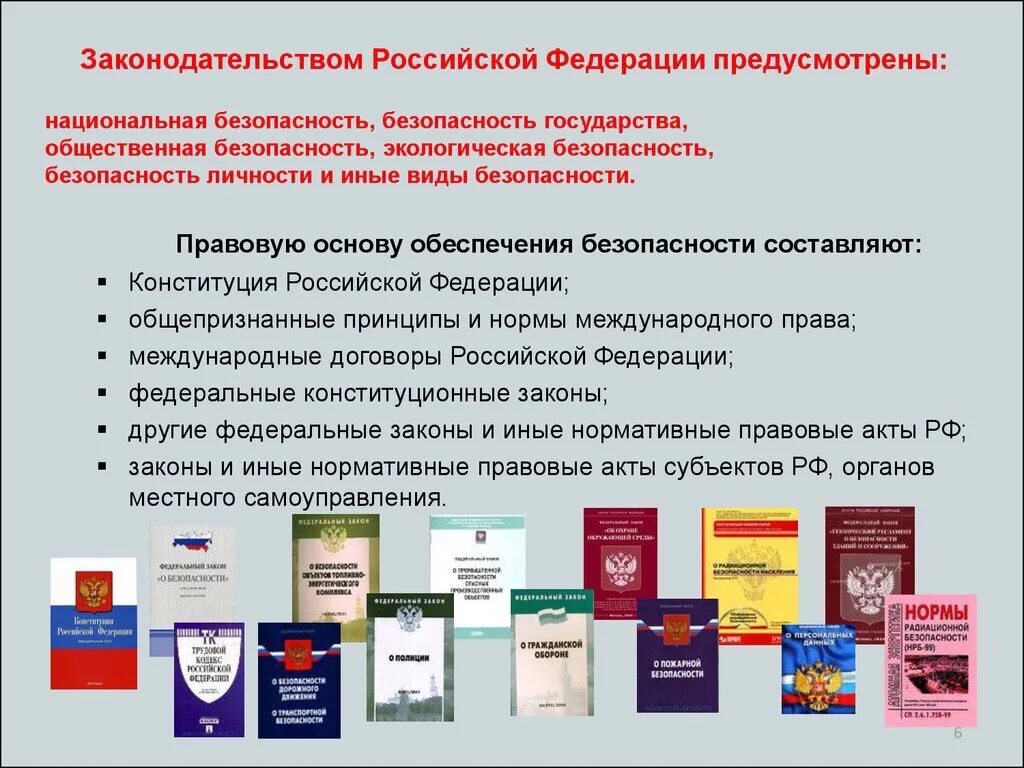 Правовая основа обеспечения безопасности государства