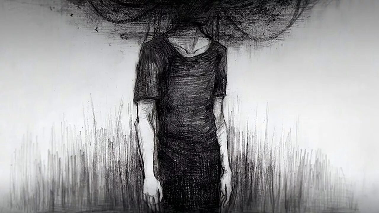 Sad depressed. Депрессивные рисунки. Грустный арт. Боль одиночество пустота.