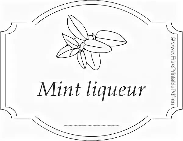 Stickers for bottles with homemade Mint Liqueur 