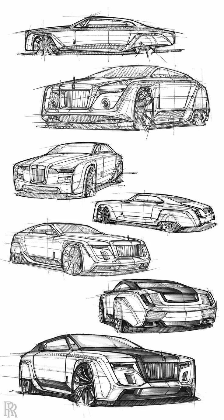 Rolls-Royce Phantom чертеж. Rolls Royce Phantom 2050. Роллс Ройс концепт скетч. Машина референс сбоку. Референс машины