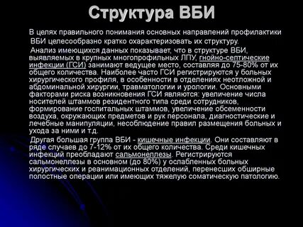 Структура внутрибольничных инфекций