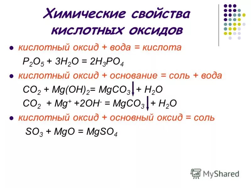 Основной оксид кислота равно соль вода