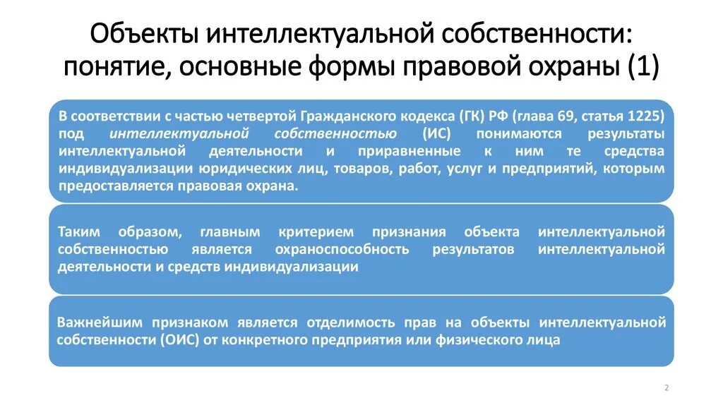 Понятие и объекты интеллектуальной собственности. Специфика объектов интеллектуальной собственности. Интеллектуальная собственность является результатом интеллектуальной