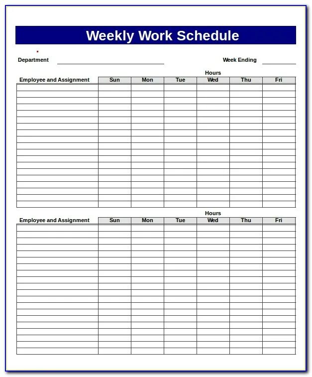 4 hours working week. Work schedule. schedule template. work planner. working plan biweekly.
