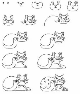 Нарисовать кошку для детей 6