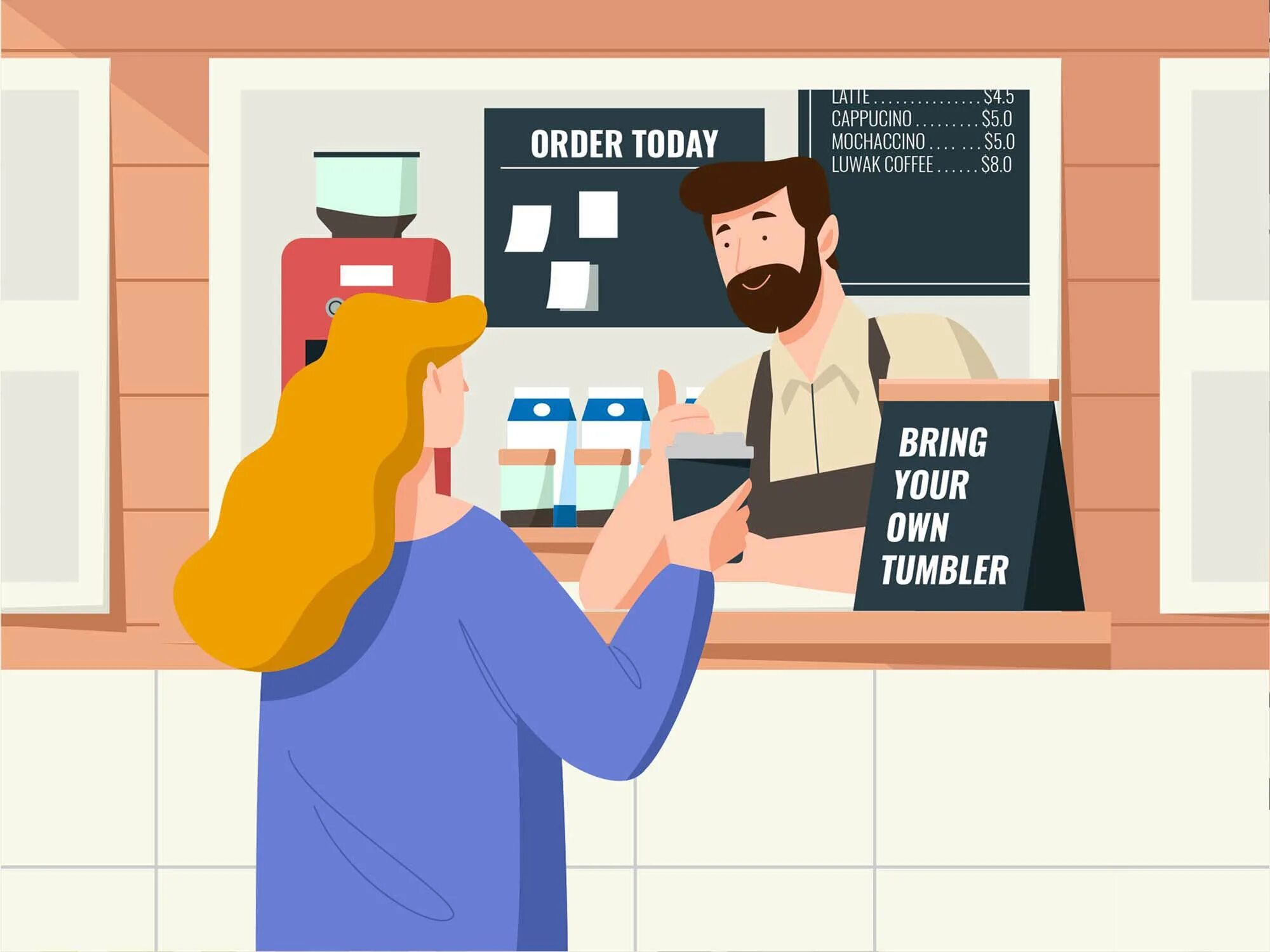 Buying Coffee. Coffee illustration. Ai illustration. You buying Coffee?.