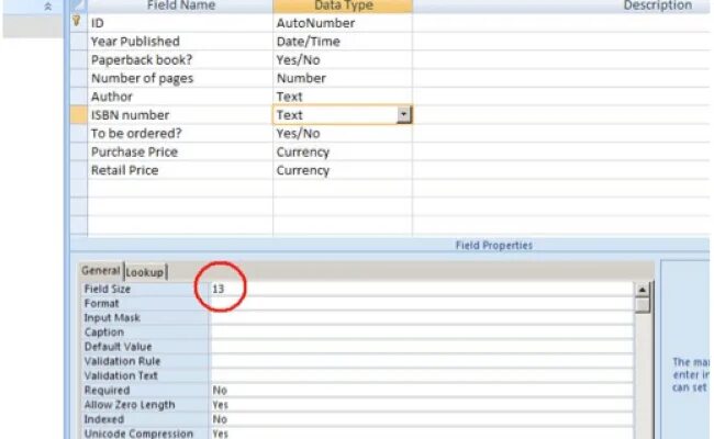 Access число. Database field. Database field and record.