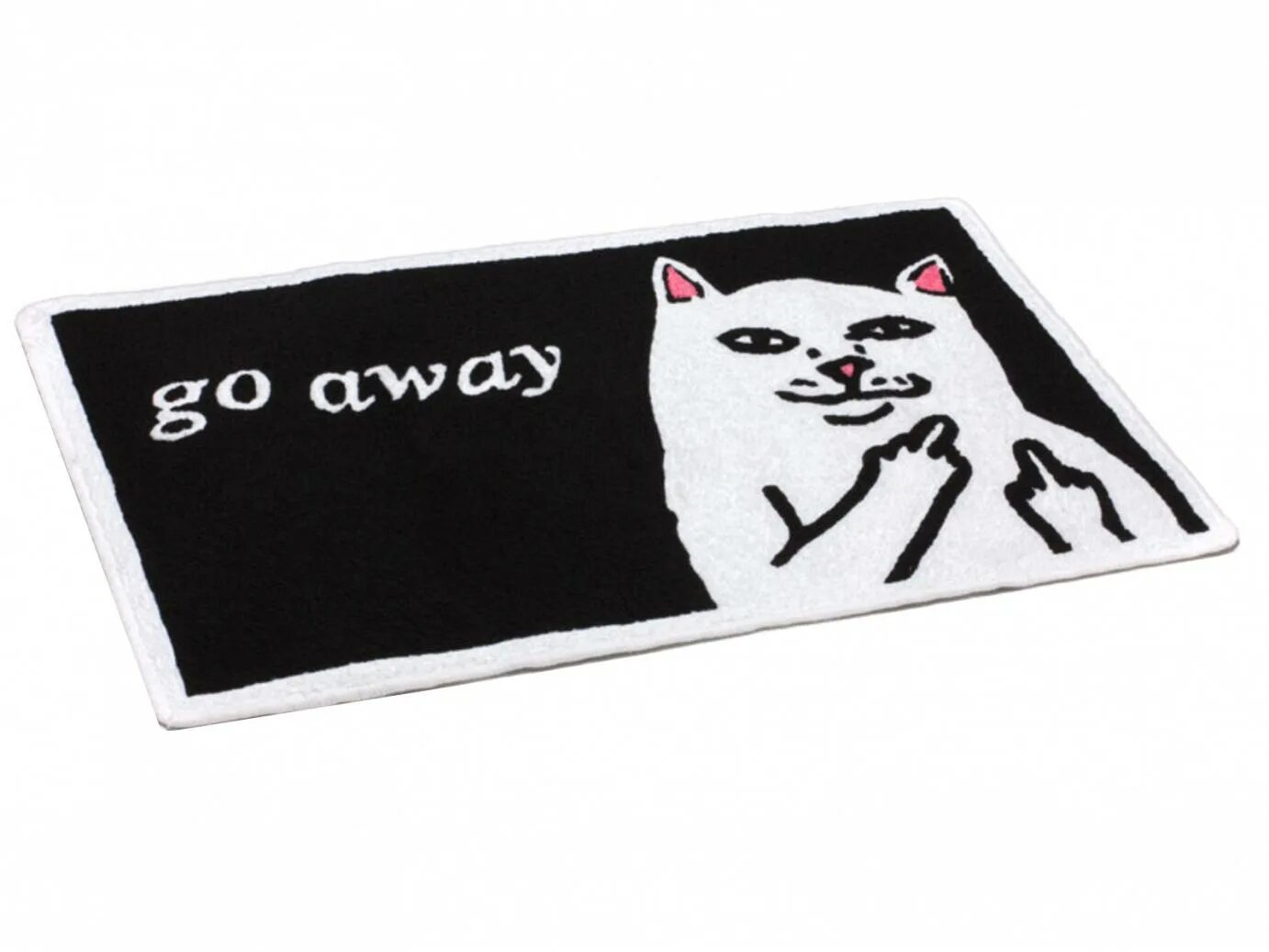 Go away on holiday. Коврик придверный go away. RIPNDIP коврик. Игрушка кот RIPNDIP. Ковер RIPNDIP World.