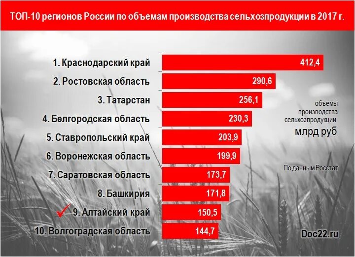 Какие товары производят в алтайском крае. Крупные производители. Регионы России по объему производства сельхозпродукции. Алтайский край производство. Производство сельхозпродукции в регионах России.