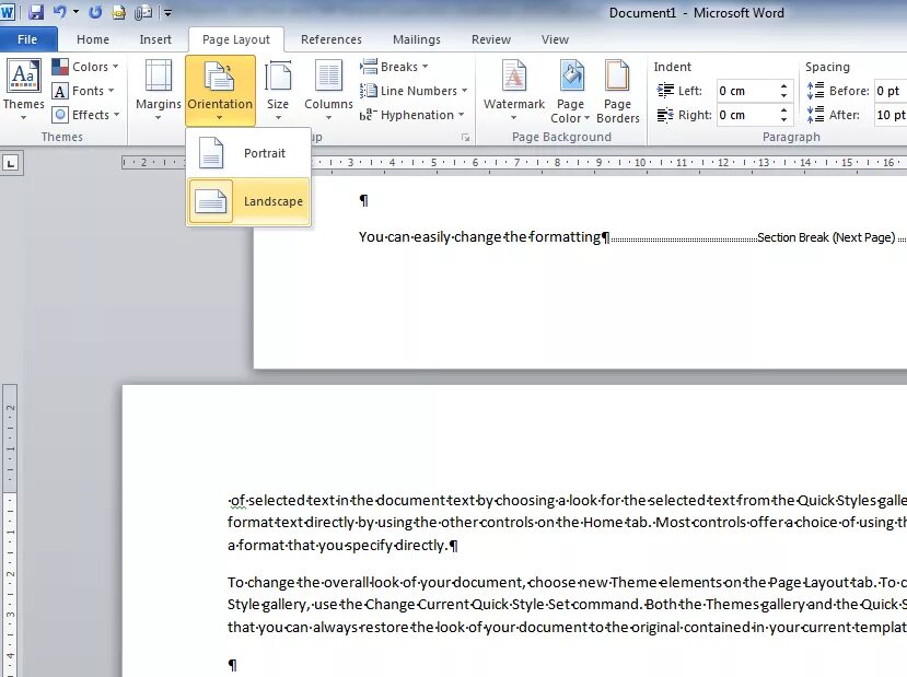 Margins в Ворде. Документ ворд горизонтально. Microsoft Word 2010.