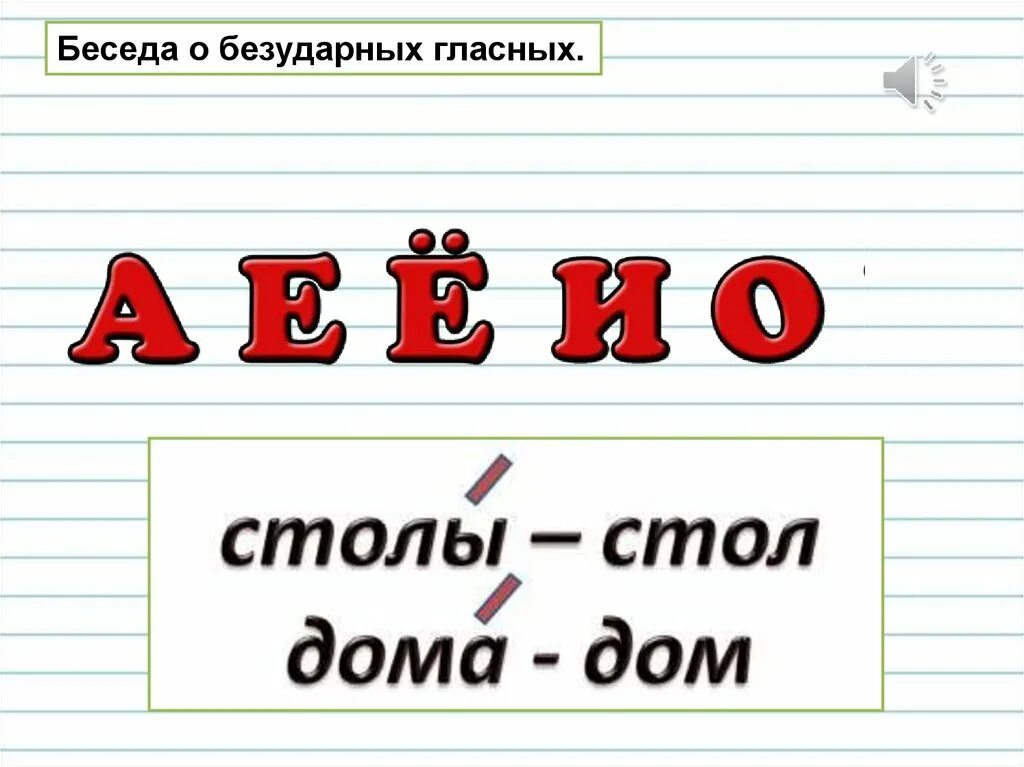 Какие буквы обозначают безударный гласный звук. Безударные гласные 1 класс. Обозначение безударного гласного на письме.. Обозначение безударных гласных на письме. Буквы обозначающие безударный гласный звук.