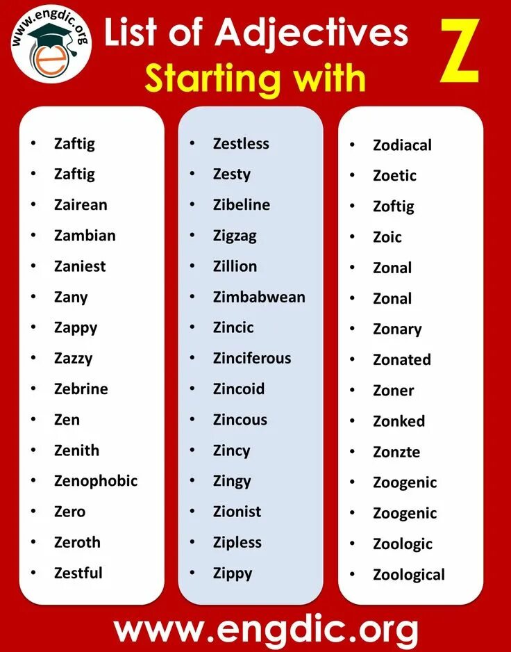 Z start. Positive adjectives список. Z adjectives. Adjectives with z. Adjectives starting with a.