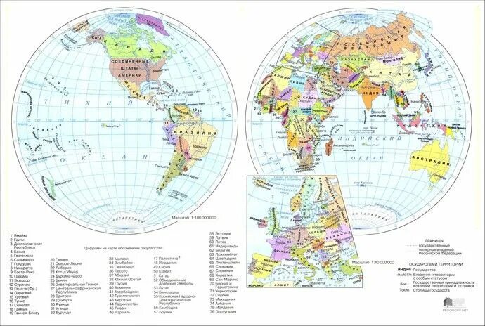 Полушария со странами. Политическая карта полушарий. Карта полушарий политическая карта. Политическая карта Западного полушария.