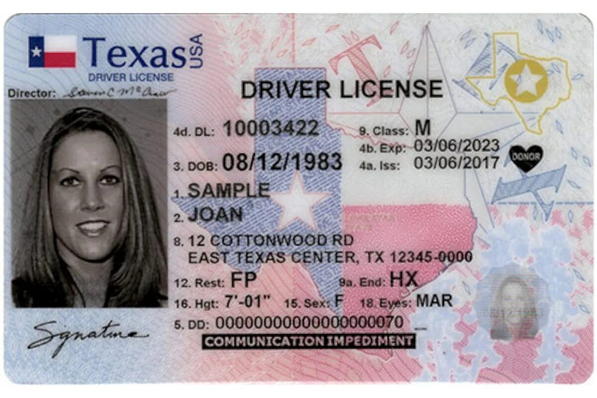 Texas Driver License. Id uk