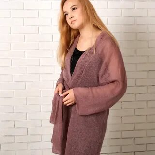 Кардиган женский мохер спицами