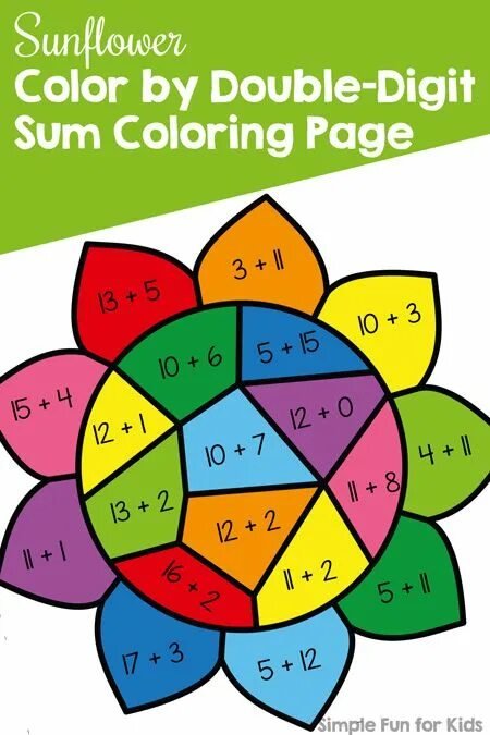 Colour by sum. Colour by sum for Kids. Math Color for Kids. Coloring by sum.