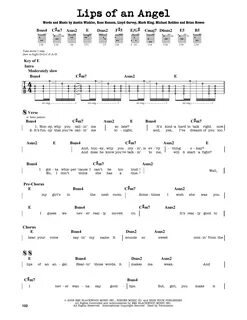 Lips Of An Angel by Hinder - Guitar Lead Sheet - Guitar Instructor.