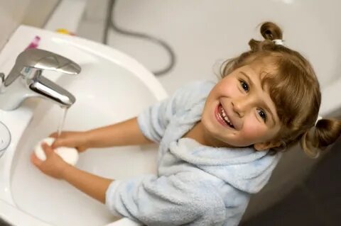 Children wash