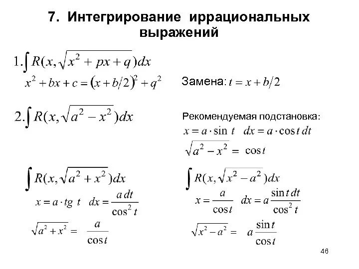 Решение интегралов иррациональных функций. Интегралы от иррациональных функций типа. Как решать интегралы с корнем. Нахождение интегралов от иррациональных выражений. Интегралы иррациональных функций